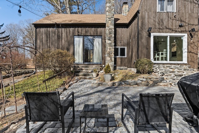 view of patio / terrace featuring entry steps