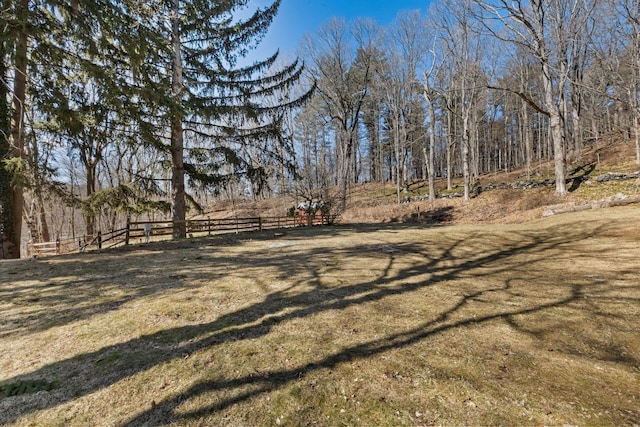 view of yard featuring fence