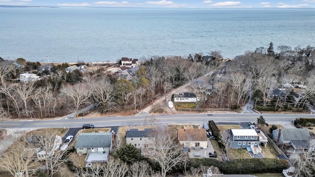 5225 Peconic Bay Blvd, Laurel, NY 11948 - drone / aerial view featuring a water view and a residential view