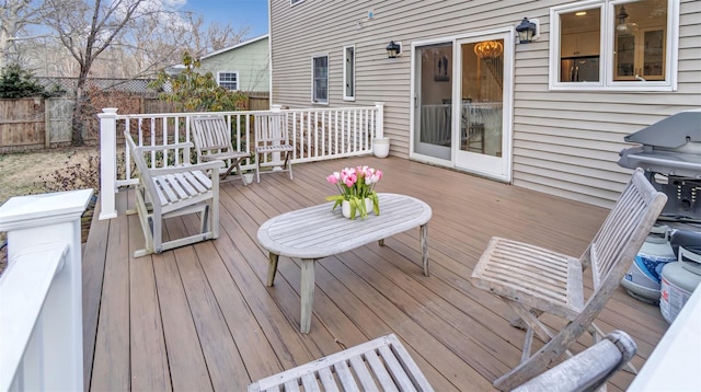 5225 Peconic Bay Blvd, Laurel, NY 11948 - wooden terrace featuring fence
