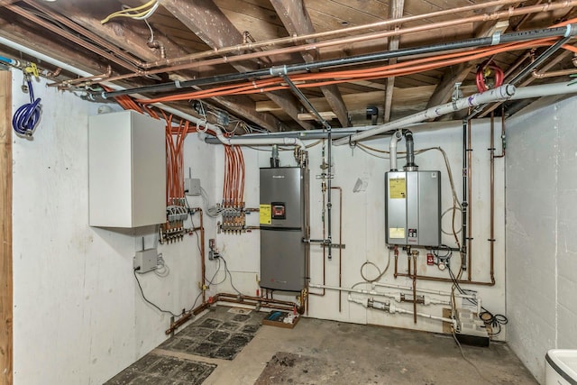 utilities with water heater and tankless water heater