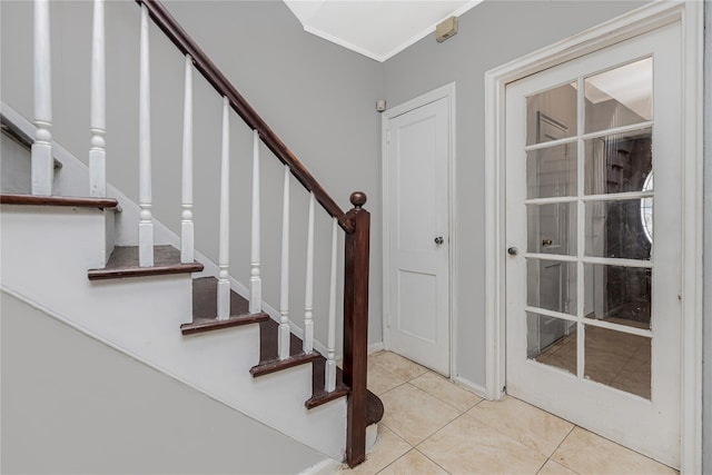 interior space featuring tile patterned flooring