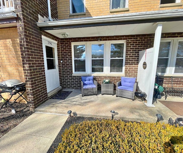 view of patio / terrace with a grill