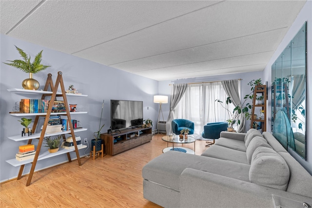 living room with wood finished floors