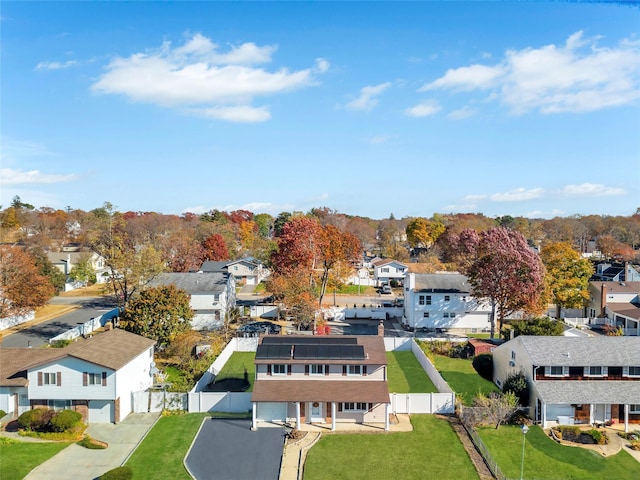 drone / aerial view with a residential view