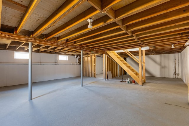 basement with stairway