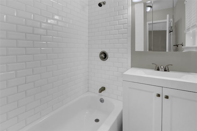 full bathroom featuring shower / bathing tub combination and vanity