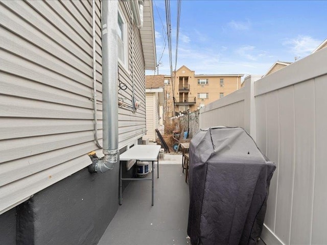 view of patio / terrace featuring a grill