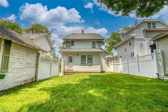 254 Rice Ave, Staten Island, NY 10314 - rear view of property with a chimney and a garage