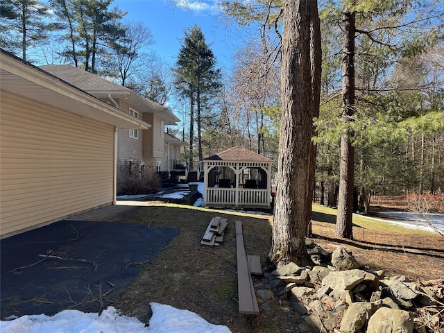 view of yard featuring a gazebo