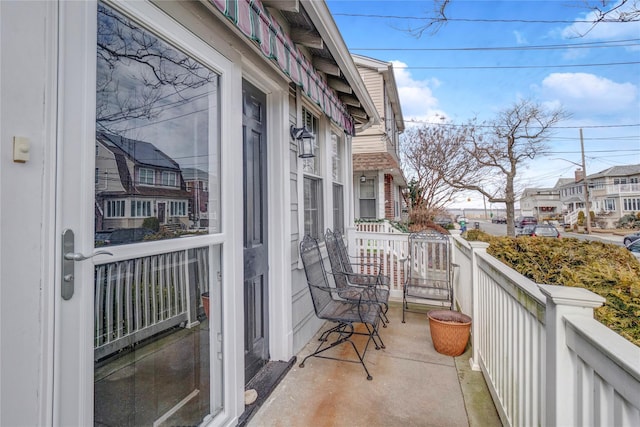 balcony with a residential view