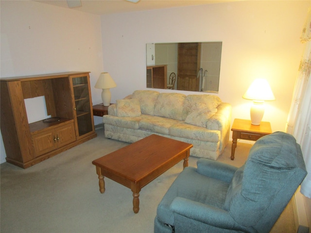 view of carpeted living area