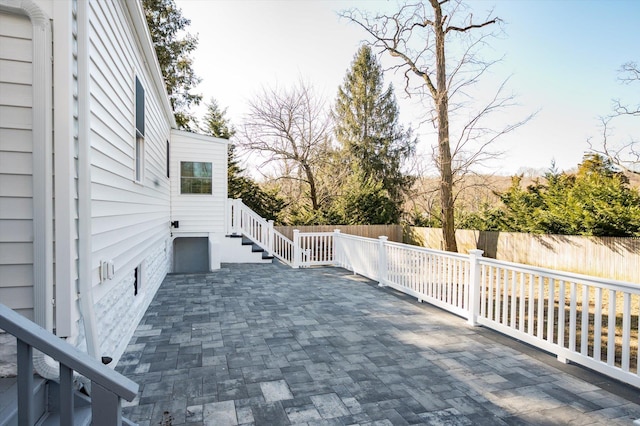 view of patio with fence