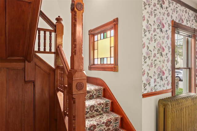 6 Agate Ave, Ossining, NY 10562 - stairs featuring wallpapered walls