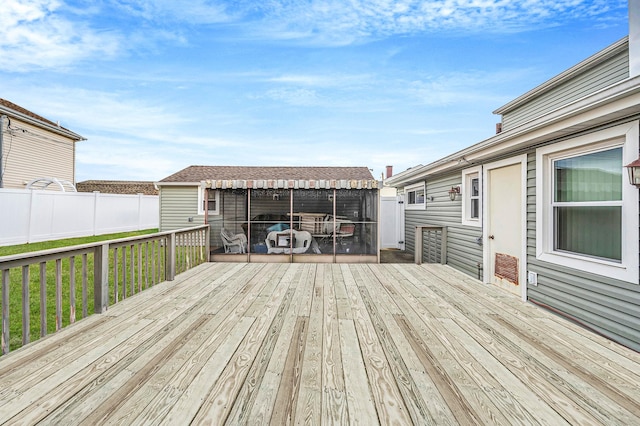 wooden deck featuring fence