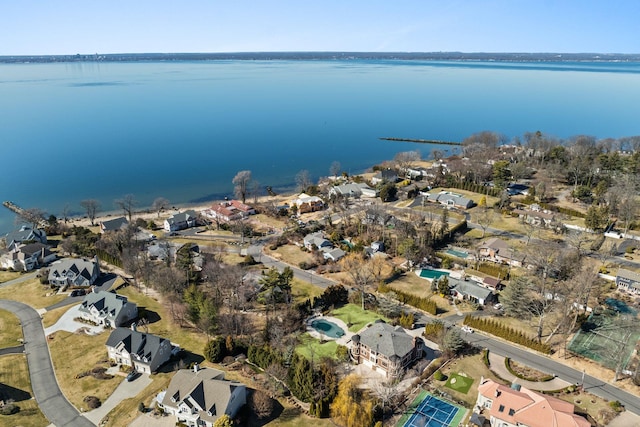 28 Whitney Cir, Glen Cove, NY 11542 - aerial view with a residential view and a water view