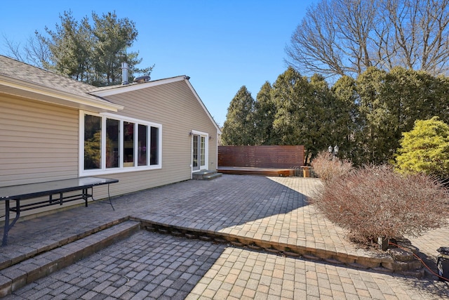 view of patio / terrace featuring entry steps