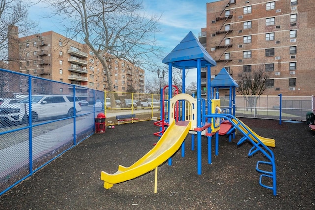 communal playground with fence