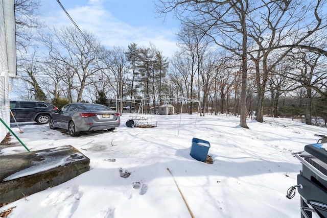 view of snowy yard