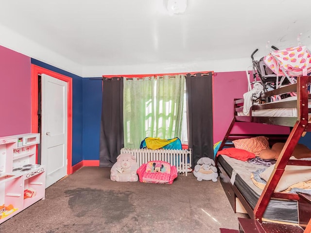 bedroom with radiator