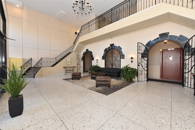 building lobby with stairway