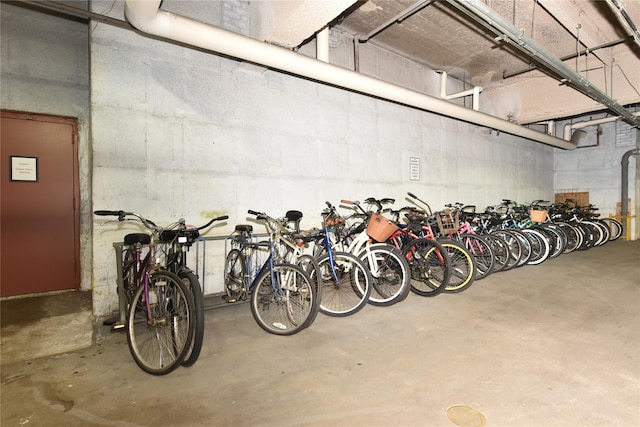 garage with bike storage