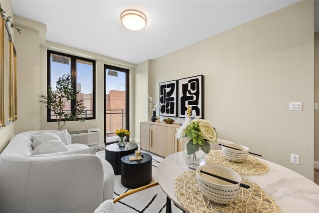 163-07 72nd Ave Unit 2A, Fresh Meadows, NY 11365 - dining room featuring an AC wall unit