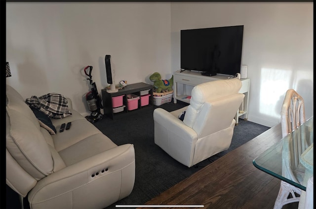 living area with wood finished floors