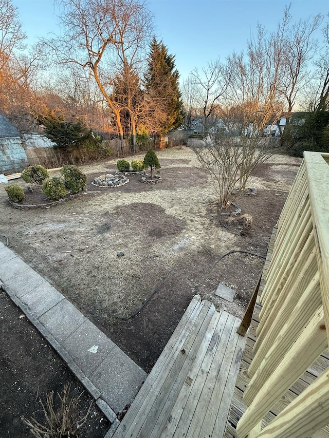 view of yard featuring fence