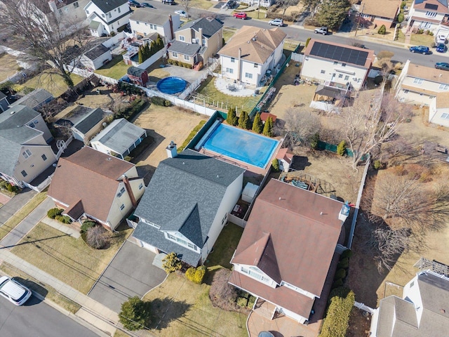 bird's eye view with a residential view