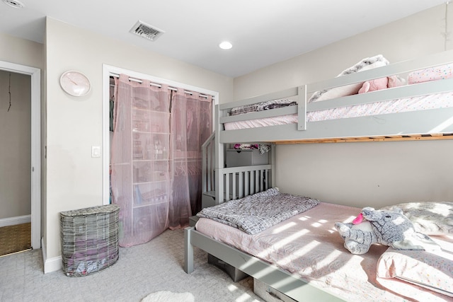 bedroom with visible vents