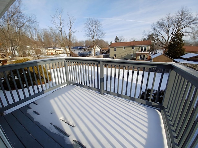 deck with a residential view