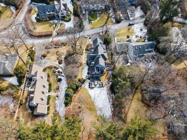 bird's eye view with a residential view