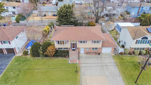 aerial view featuring a residential view