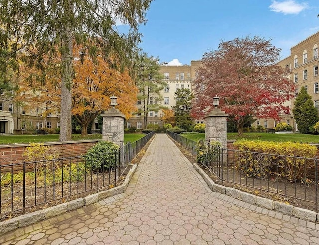 surrounding community featuring fence