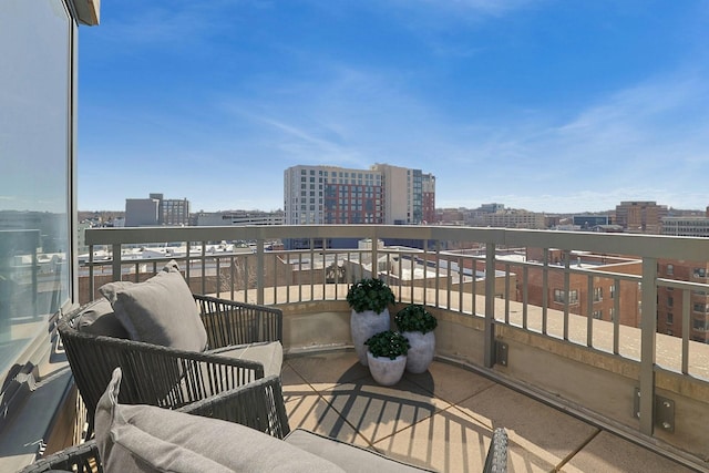 balcony with a city view