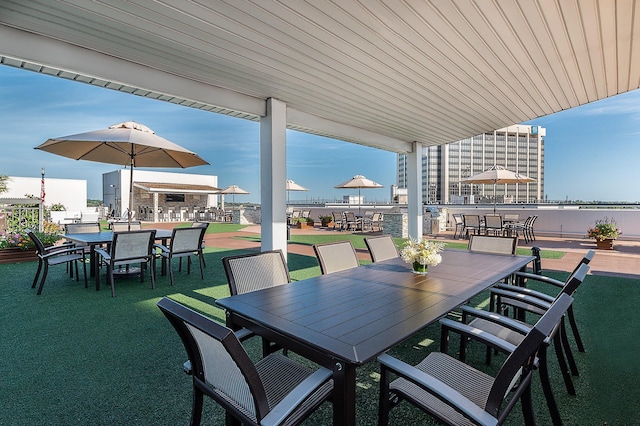 view of patio with outdoor dining area