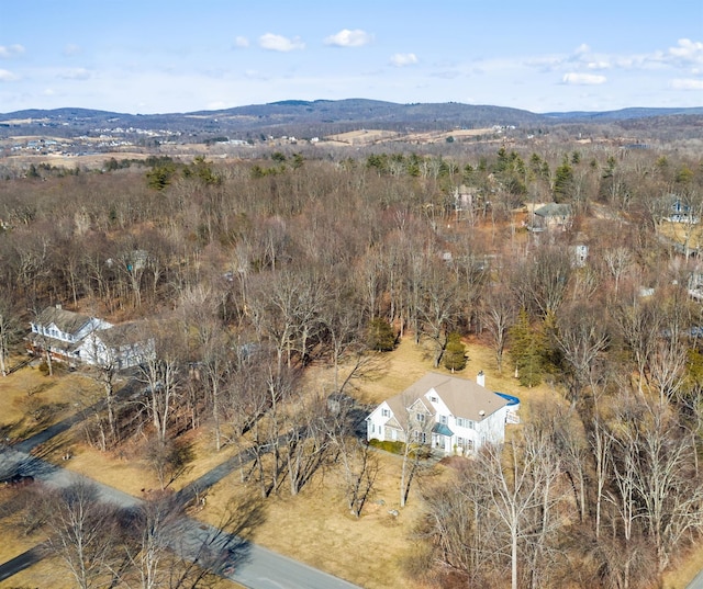 aerial view featuring a mountain view