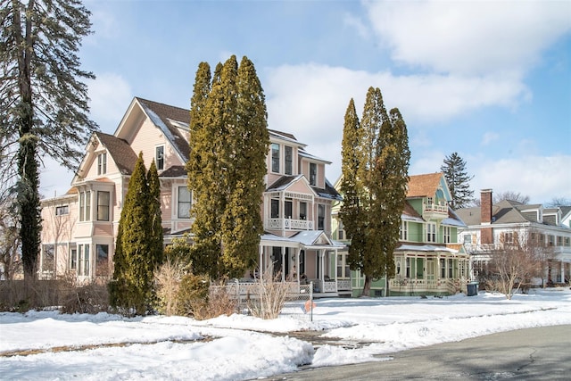 view of front of property with a residential view