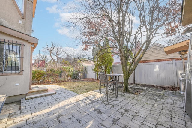 view of patio with a fenced backyard