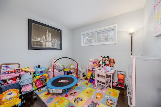 recreation room featuring wood finished floors