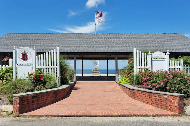 view of property's community featuring a gazebo and fence