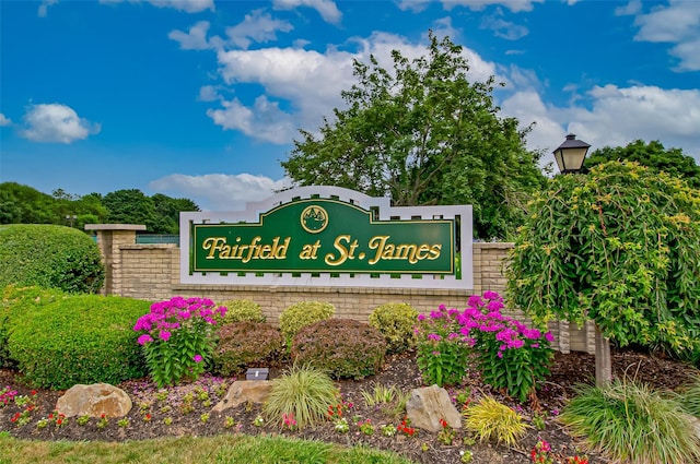 view of community sign