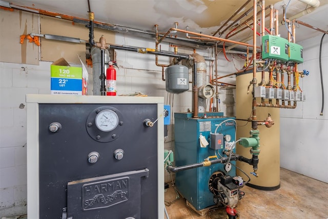 utility room featuring a heating unit