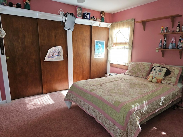 bedroom featuring carpet