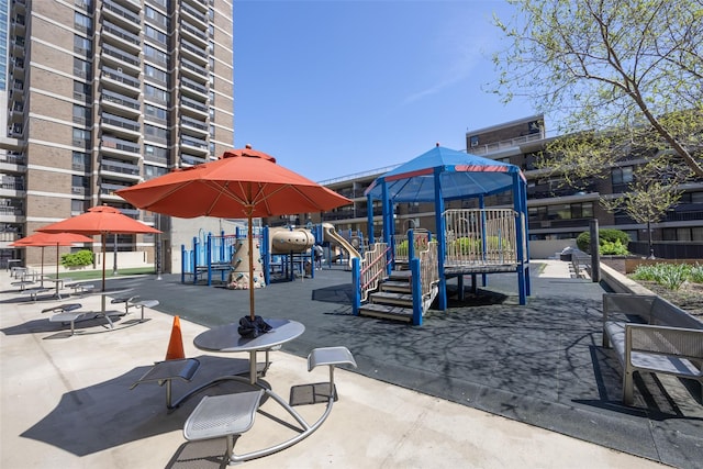 view of community jungle gym