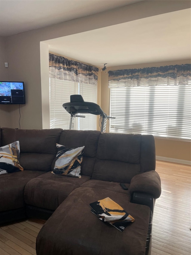 113-21 203rd St, Saint Albans, NY 11412 - living area featuring hardwood / wood-style flooring and baseboards