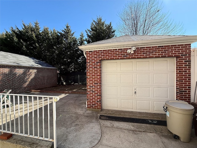 view of garage