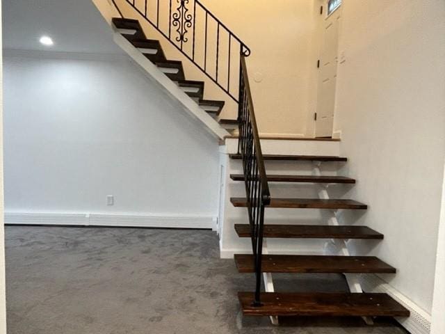 stairs with baseboards