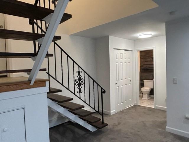 stairs with baseboards